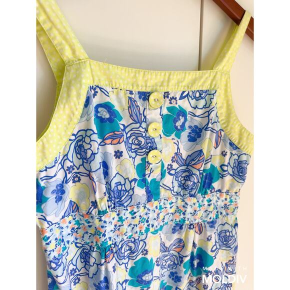 Hannah Andersson Womens Sundress Cottagecore Blue yellow Floral Print Runs Small - Picture 5 of 10